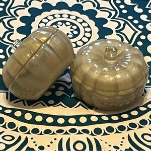 Bundle of 2 Pumpkin Glass Empty Jars